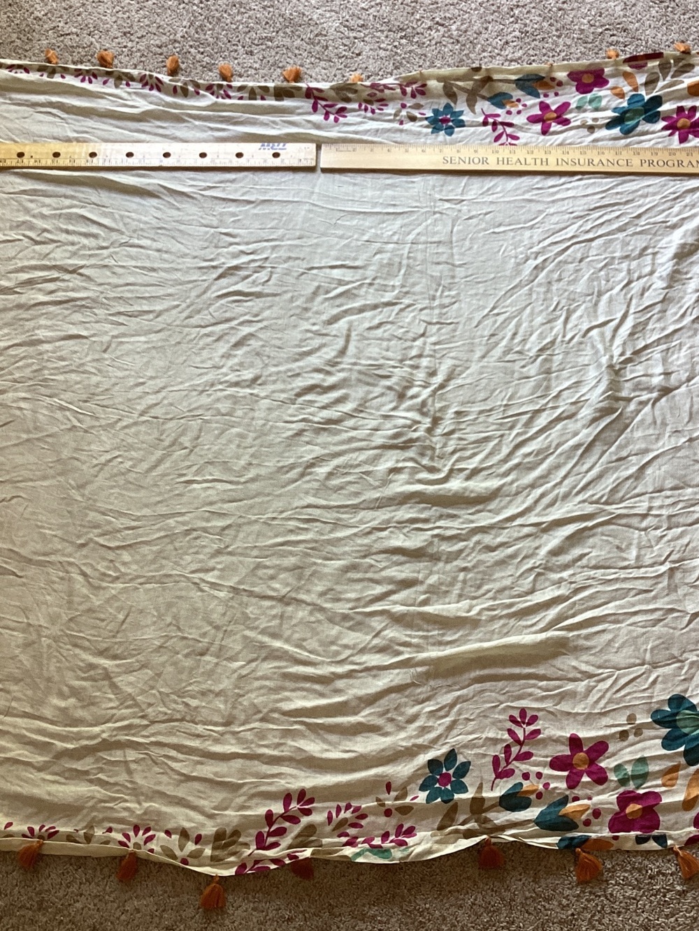 Natural life sheer curtain with tassels set of 2 - Picture 8 of 11